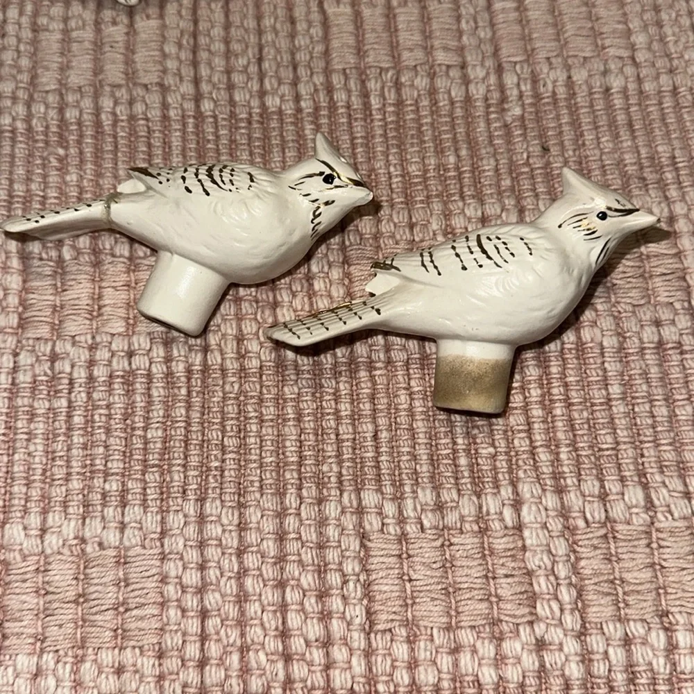 Vintage Napco Perched Birds Salt And Pepper Shaker Set 1951 Original Label
